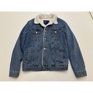 Sunrise Kingdom Light wash Fur Lined Denim Sherpa Jacket SZ Small Men's